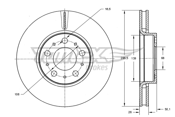 Brzdový kotúč TOMEX Brakes